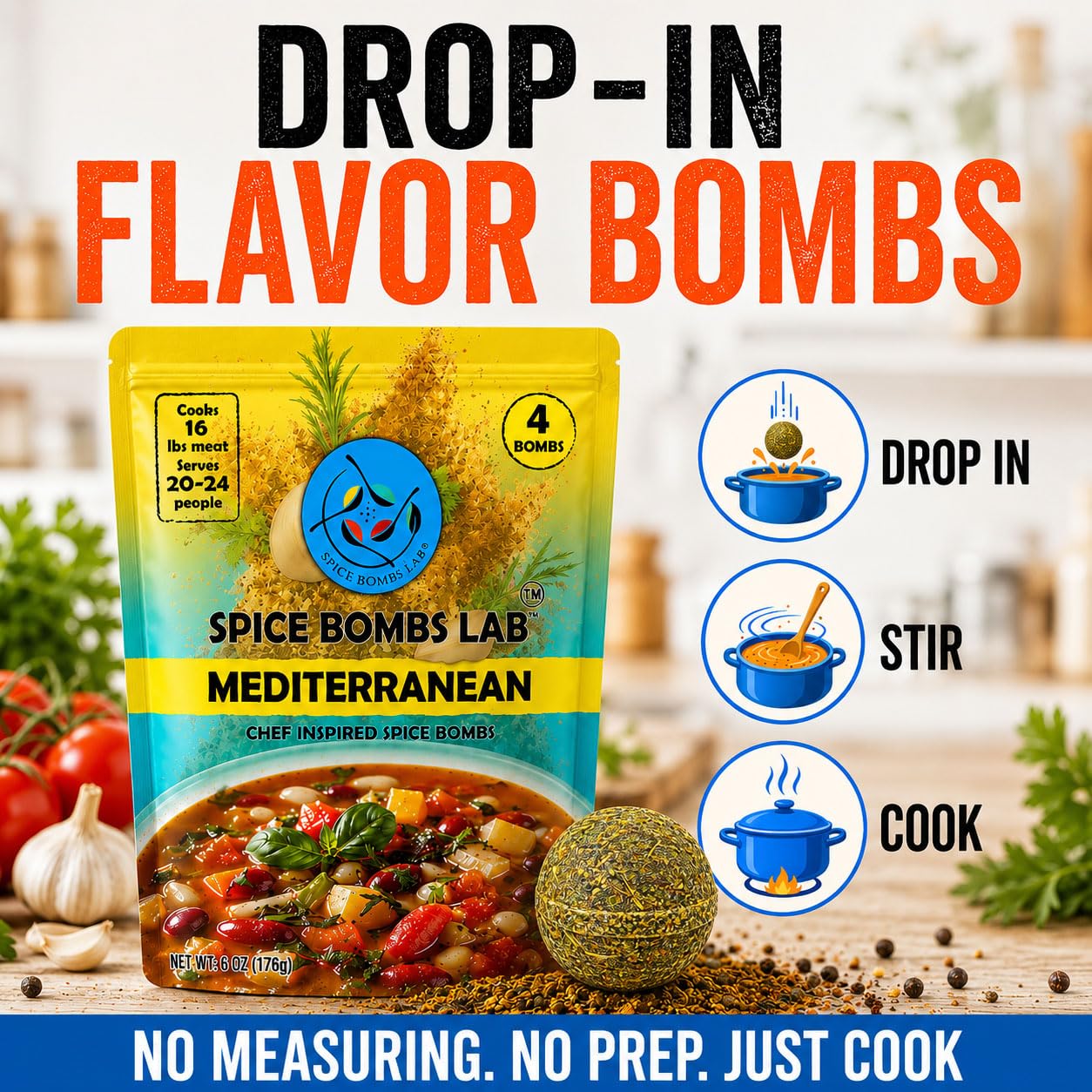 Spice Bombs 4 Pack Mediterranean  Seasoning by Spice Bombs Lab