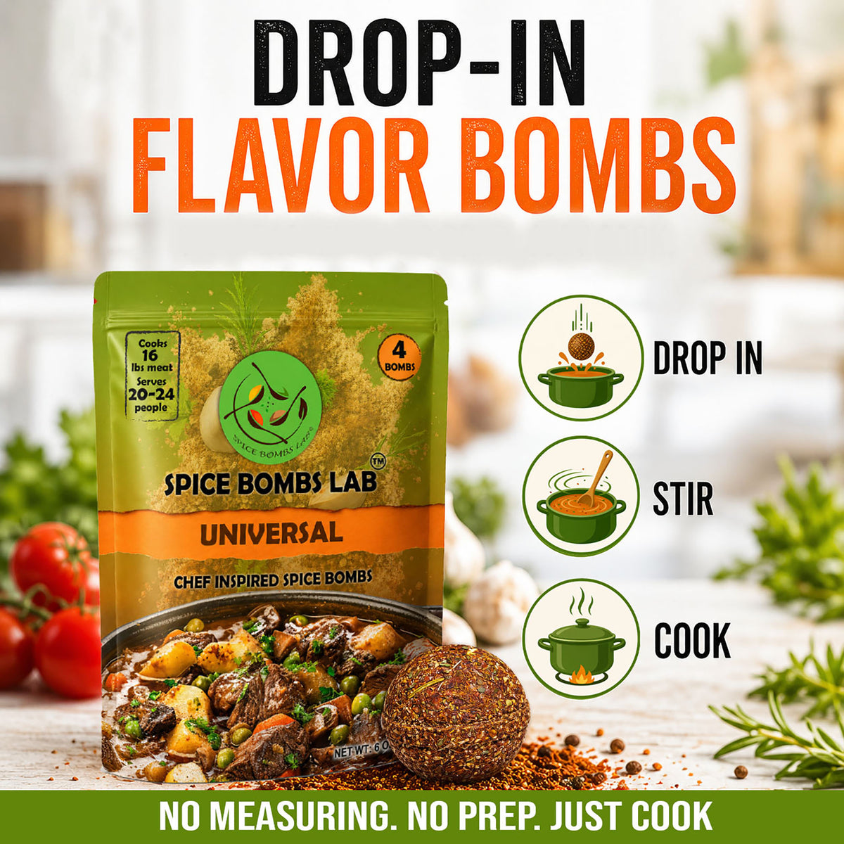 Spice Bombs 4 Pack Universal Seasoning by Spice Bombs Lab
